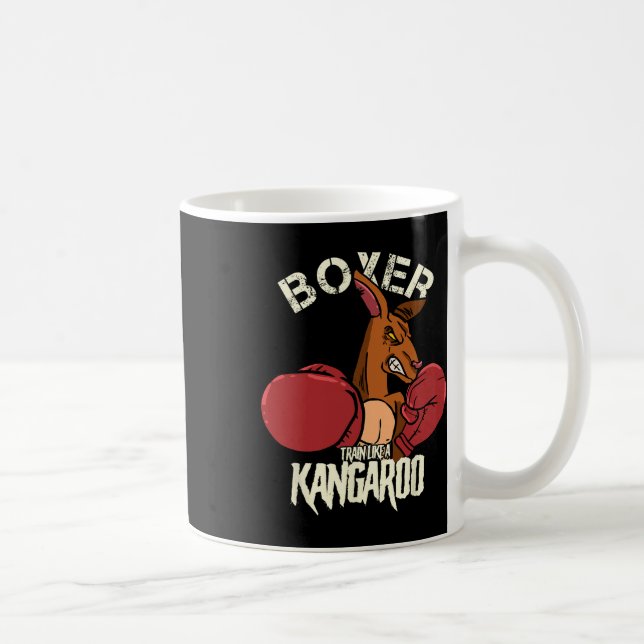 Boxer Boxing Kickboxing Train Like A Kangaroo  Coffee Mug (Right)