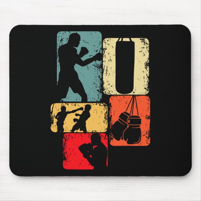 Boxer Boxing Kids Boys Men  Mouse Mat (Front)