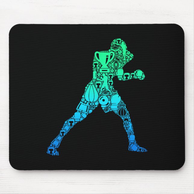 Boxer Boxing Men Boys Children  Mouse Mat (Front)