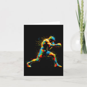 Boxer Boxing Ring Colourful Sport Kickboxer Traini Card