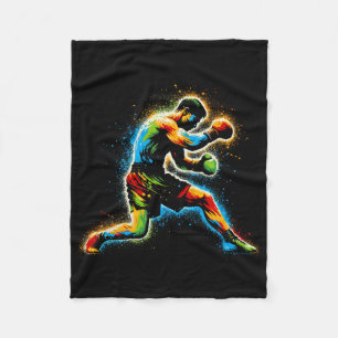 Boxer Boxing Ring Martial Art Sport Kickboxer Trai Fleece Blanket