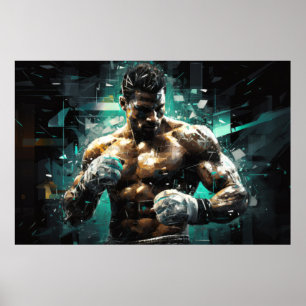 Boxer Boxing Sport Painting Abstract Art Decor