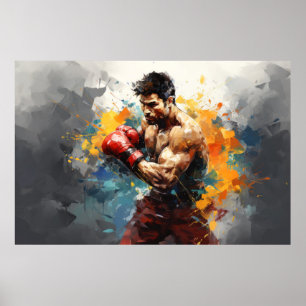 Boxer Boxing Sport Painting Abstract Art Decor