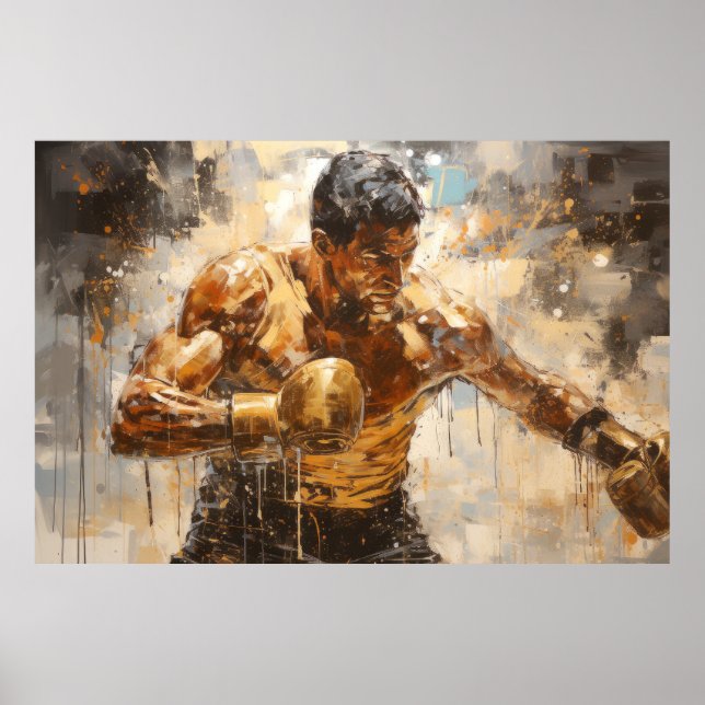Boxer Boxing Sport Painting Abstract Art Decor (Front)