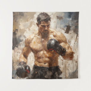 Boxer Boxing Sport Painting Abstract Art Decor Tapestry