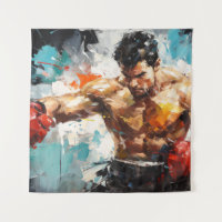 Boxer Boxing Sport Painting Abstract Art Decor