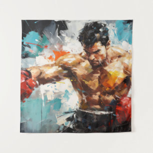 Boxer Boxing Sport Painting Abstract Art Decor Tapestry