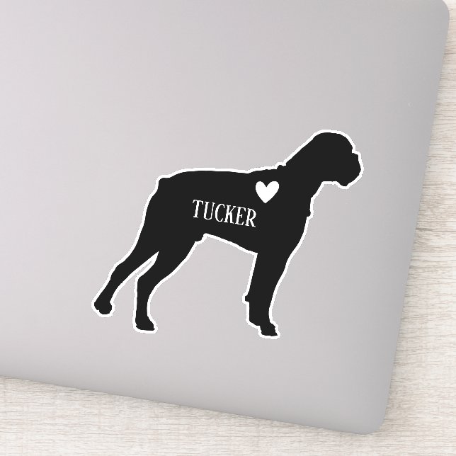 Boxer Breed Silhouette Custom Name (Detail)