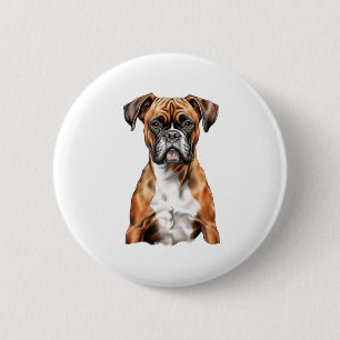Boxer Buddies Cute Dog Designs for Loyal Boxer 6 Cm Round Badge