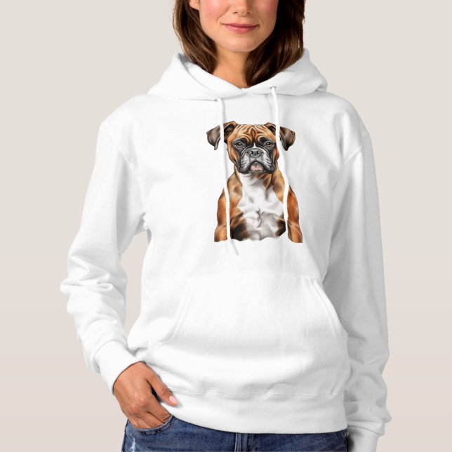 Boxer Buddies Cute Dog Designs for Loyal Boxer Hoodie (Front)