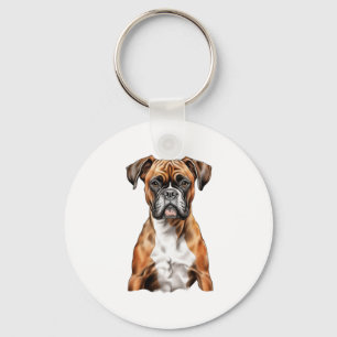 Boxer Buddies Cute Dog Designs for Loyal Boxer Key Ring