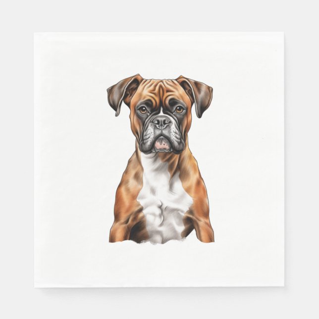 Boxer Buddies Cute Dog Designs for Loyal Boxer  Napkin (Front)