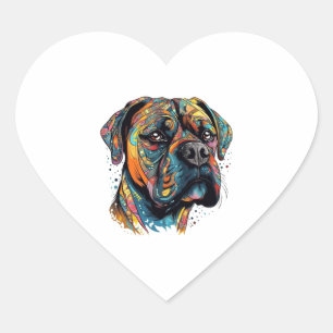 Boxer Buddies Playful Pup File Summary Digital Heart Sticker