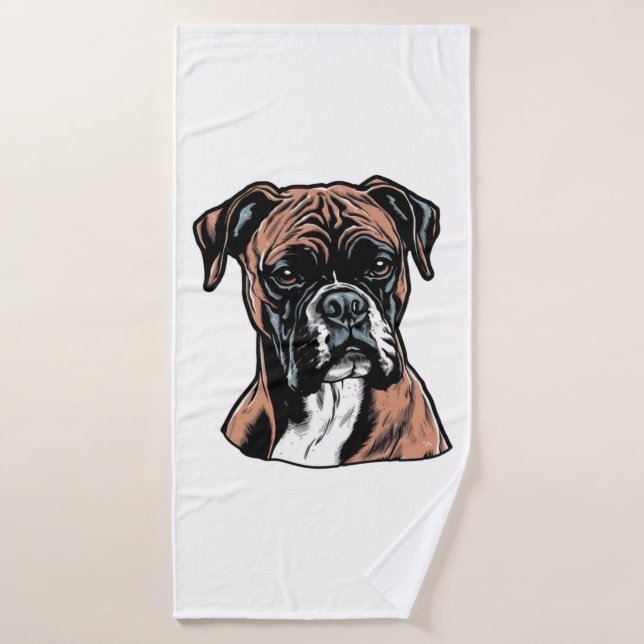 Boxer Buddy Humourous Protective Bath Towel (Bath Towel)