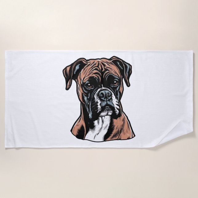 Boxer Buddy Humourous Protective Beach Towel (Front)