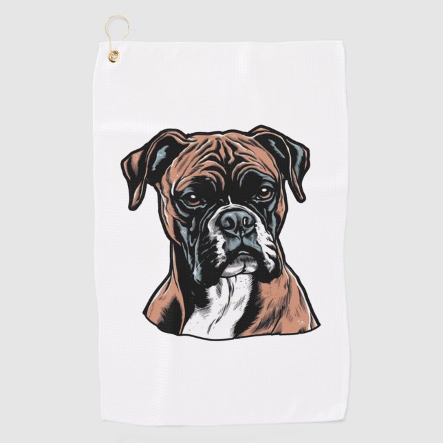 Boxer Buddy Humourous Protective Golf Towel (Front)