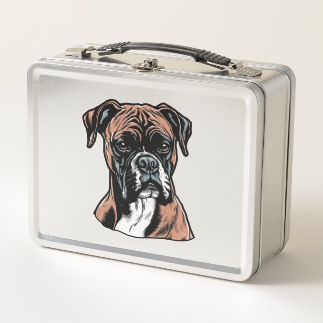 Boxer Buddy Humourous Protective Metal Lunch Box (Front)