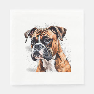 Boxer Buddy Portable Photo-Realistic Dog design  Napkin