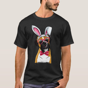 Boxer Bunny Ears Glasses Eggs Cute Easter Dog Owne T-Shirt