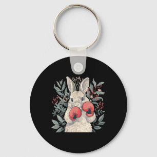Boxer Bunny With Boxing Gloves Kickboxing Funny Bo Key Ring