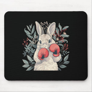 Boxer Bunny With Boxing Gloves Kickboxing Funny Bo Mouse Mat