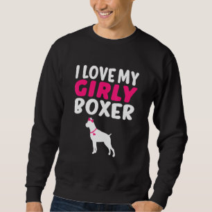 Boxer Canine Pet Girl Dog Pup Gender Reveal Cute Sweatshirt