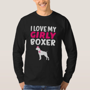 Boxer Canine Pet  Girl Dog Pup Gender Reveal Cute  T-Shirt