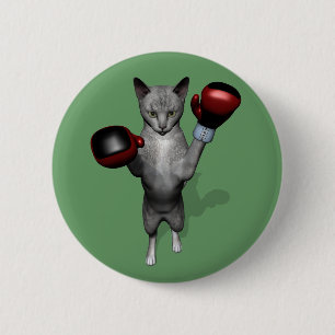 Boxer Cat 6 Cm Round Badge