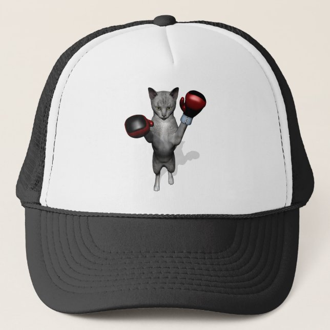 Boxer Cat Trucker Hat (Front)
