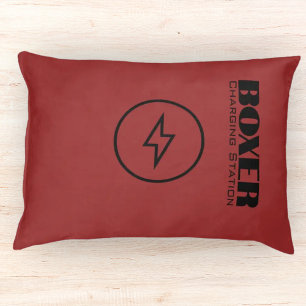 "Boxer Charging Station" Large Dog Bed   Red