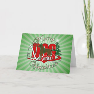 BOXER CHRISTMAS DOG HOLIDAY CARD