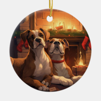 Boxer christmas,dog memorial gift,dog lover gift ceramic tree decoration