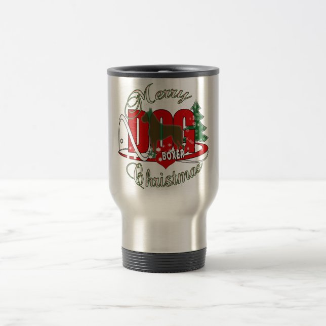BOXER CHRISTMAS DOG TRAVEL MUG (Center)