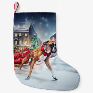 Boxer Christmas Festive Season Small Christmas Stocking