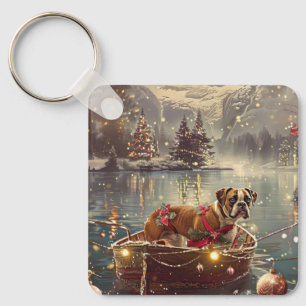 Boxer Christmas Festive Voyage Key Ring