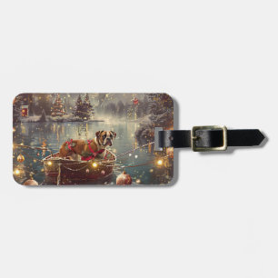 Boxer Christmas Festive Voyage Luggage Tag