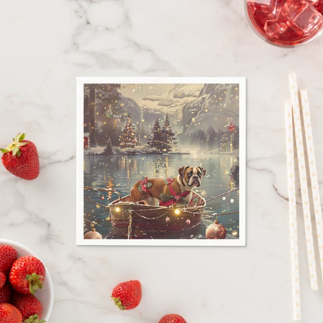 Boxer Christmas Festive Voyage Napkin (Insitu)