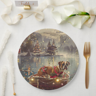 Boxer Christmas Festive Voyage Paper Plate