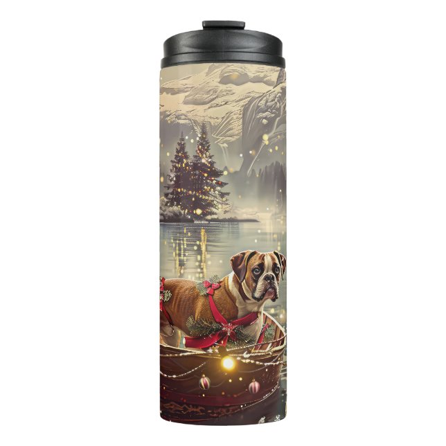 Boxer Christmas Festive Voyage Thermal Tumbler (Front)