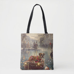 Boxer Christmas Festive Voyage Tote Bag
