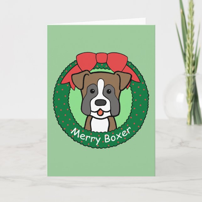 Boxer Christmas Holiday Card (Front)