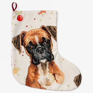 Boxer christmas large christmas stocking