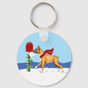 Boxer Christmas Mail Key Ring