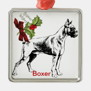 Boxer Christmas Ornament