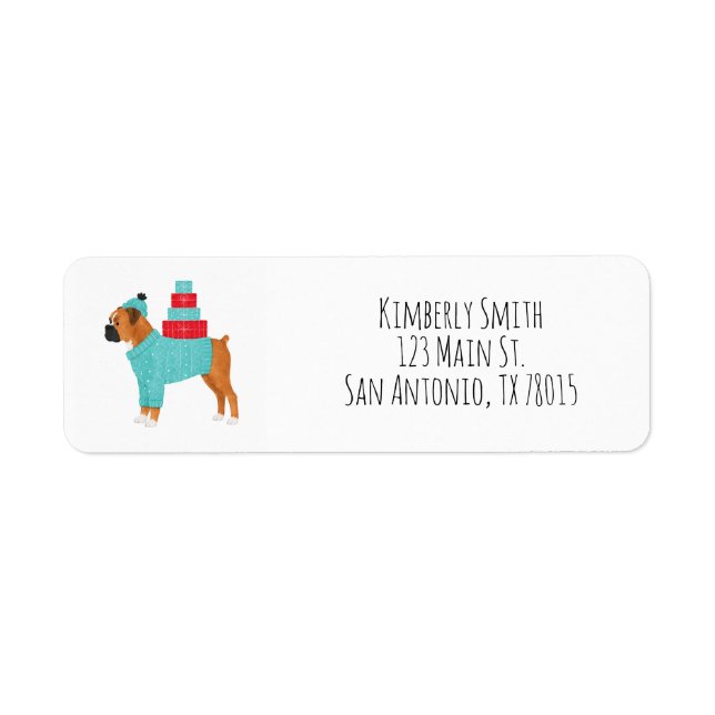 Boxer Christmas Return Address  (Front)