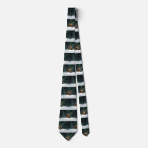 Boxer Christmas snow winter Tie