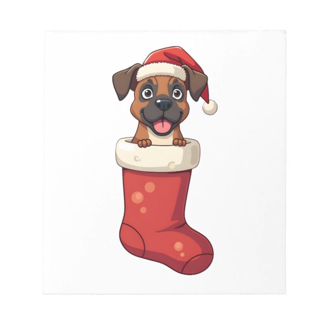 Boxer Christmas Stocking Notepad (Front)