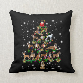 Boxer Christmas Tree Covered By Flashlight Cushion