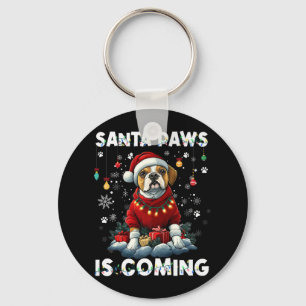 Boxer Christmas Tree Lights Decorations Dog Lover  Key Ring