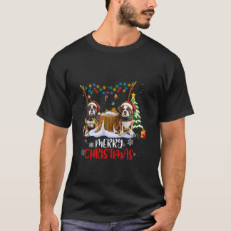 Boxer Christmas Tree Lights Decorations Dog Lover  T-Shirt